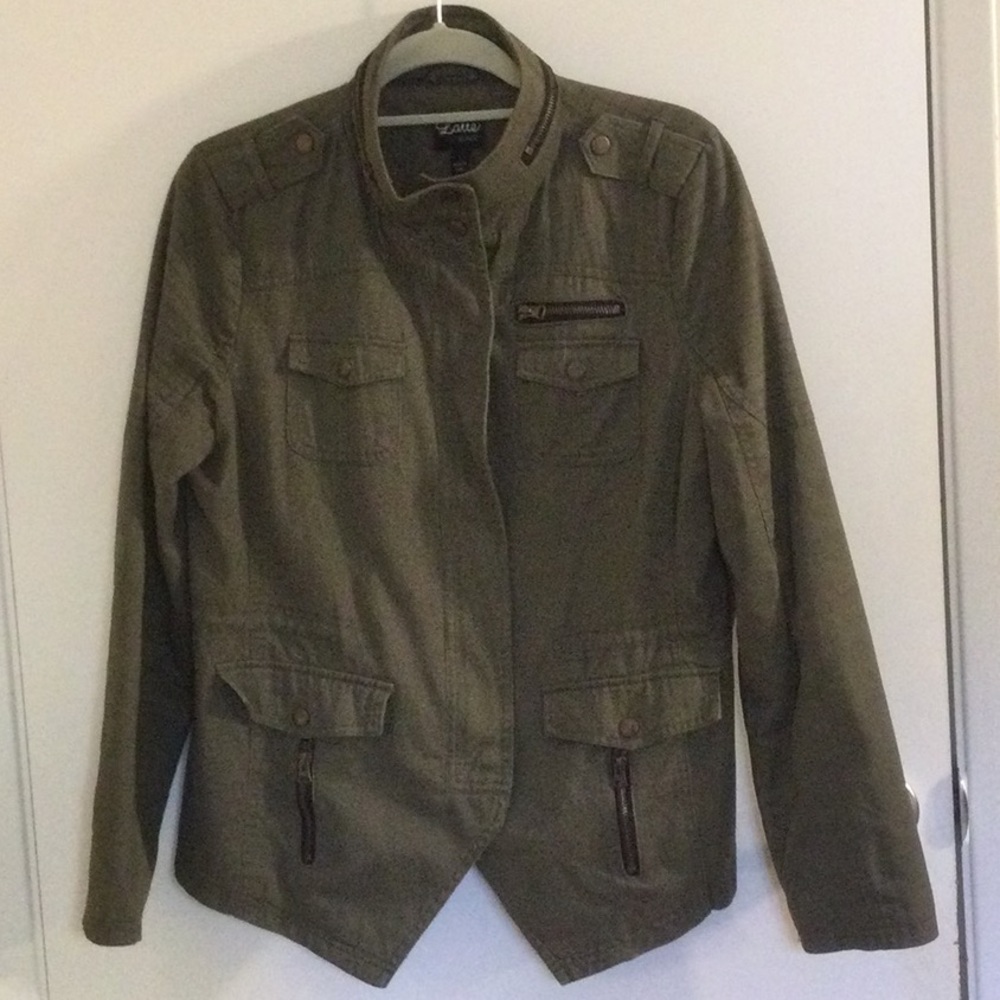 Olive green jacket. Like new.